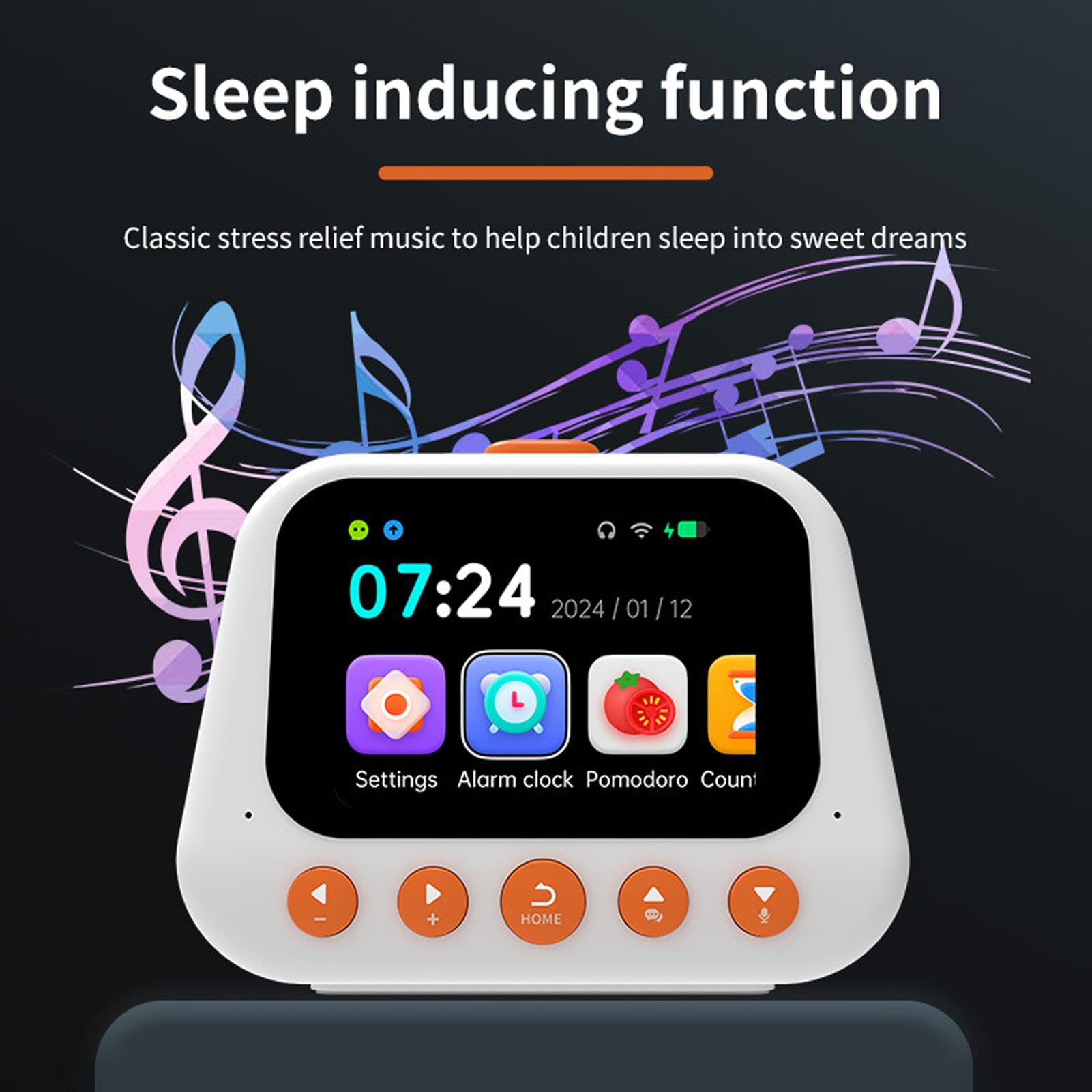 TOPINCN Máquina de Aprendizaje de Inteligencia Artificial, Reloj Despertador Inteligente, Máquina de Sonido para Despertar para Niños Pequeños, Socio Digital para Niñas y Niños