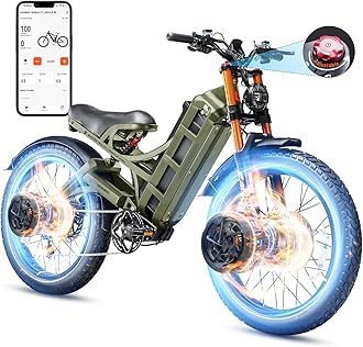 eAhora 2025 Romeo Pro 3/ Pro 2 5600W/ 4000W 50/46MPH Dual Motor Electric Bike for Adults, 80/70Ah/200+ Miles Long Range Electric Bike, 26'' Puncture-Proof Tire, 7-Speed Pedal Assist UL Certificate