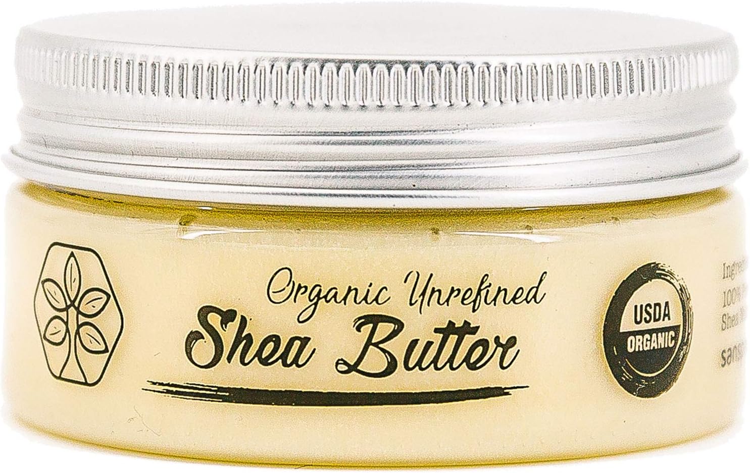 USDA Certified Organic Shea Butter: Unrefined Rare Nilotica, Certified Fair-Trade - Nourishes, Replenishes and Protects Skin and Hair - Personal Size - 2.8oz