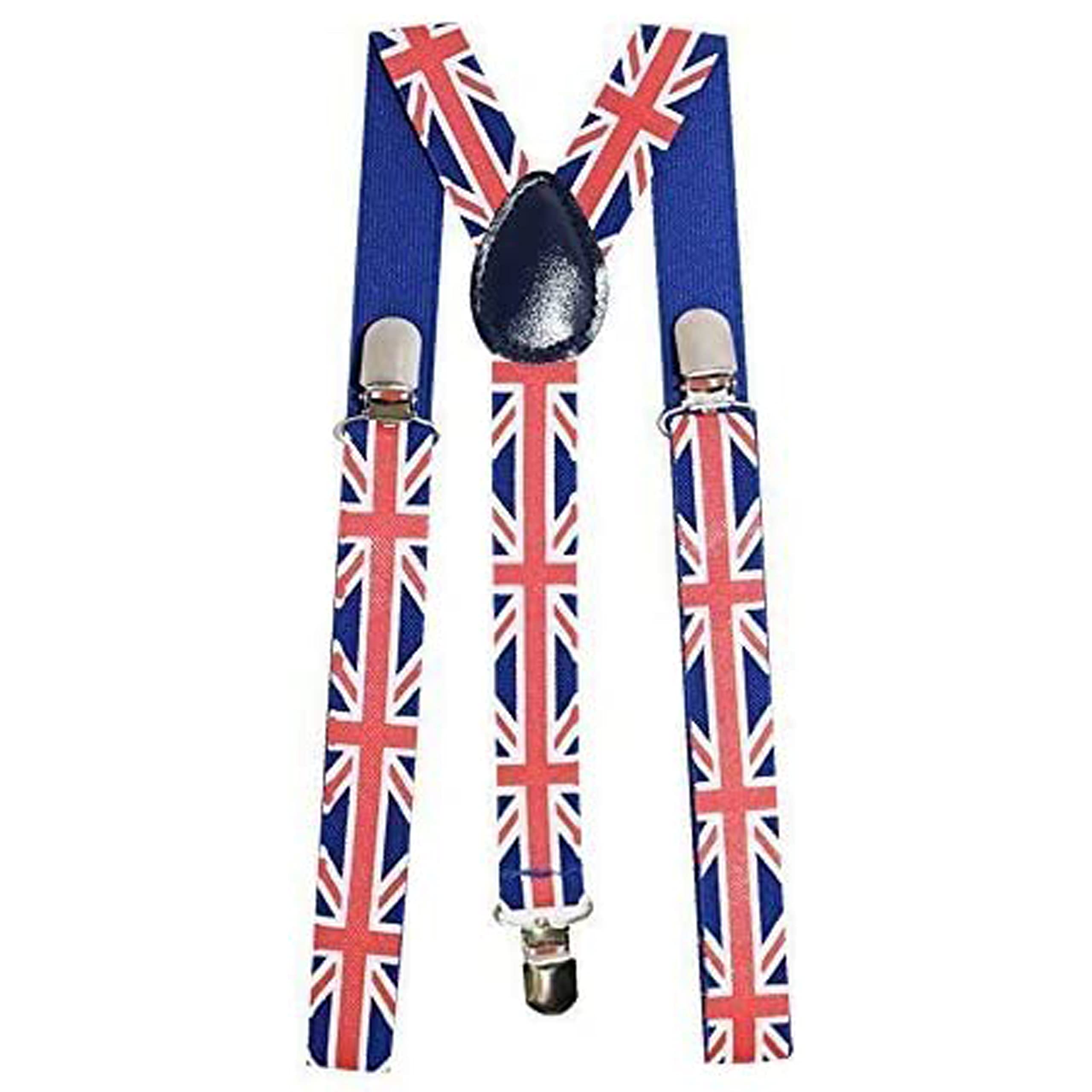 Robelli Union Jack Party Supplies - (Flags/Bunting/Accessories) (Union Jack Braces, Multi), Multicolor