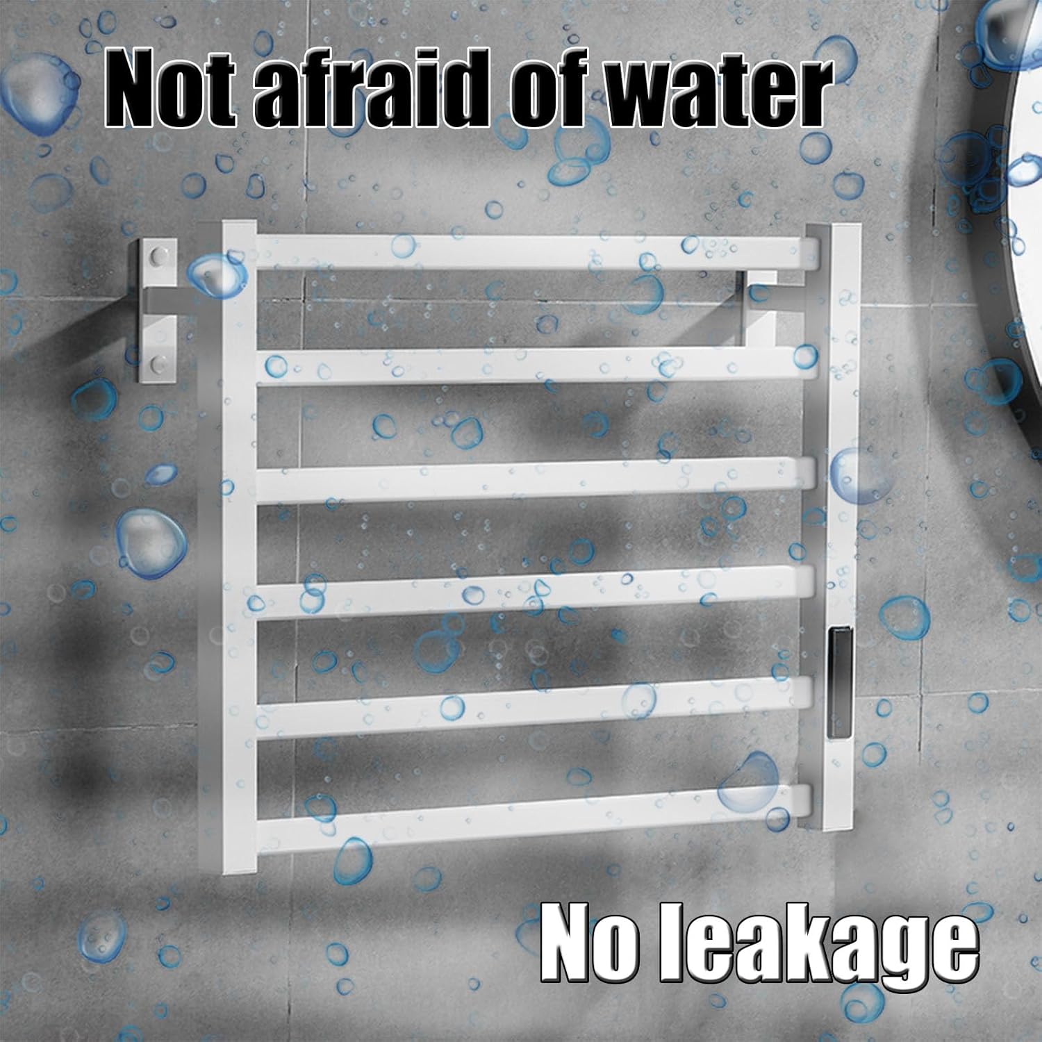 Fast Heating Wall Mounted Electric Towel Dryer Rack - Energy Efficient Bathroom Accessories - White Left Line Design for Quick Drying and Comfort