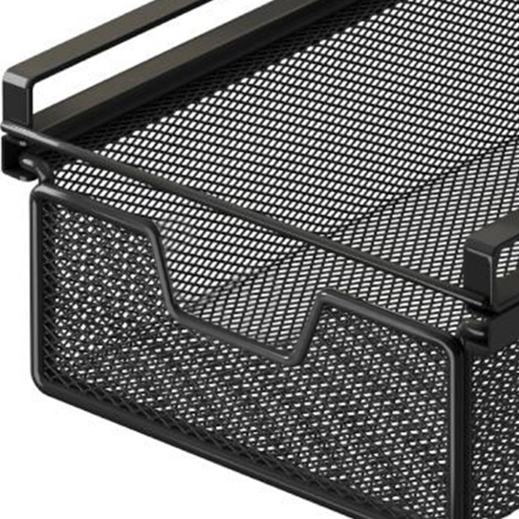 Generic Cassetto Estraibile Sospeso, Ripiano in Filo Metallico, Cestino Organizer, Contenitore Versatile E Pratico Da Appendere Sotto Il Mobile, Cassetto, Xs