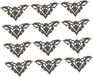 COHEALI Protetor De Canto De Metal Para Álbum 24 Peças Protetor De Canto Para Scrapbooking Protetor De Canto Para Notebook Protetor De Canto Retrô De Latão Fivela De Dobradiça