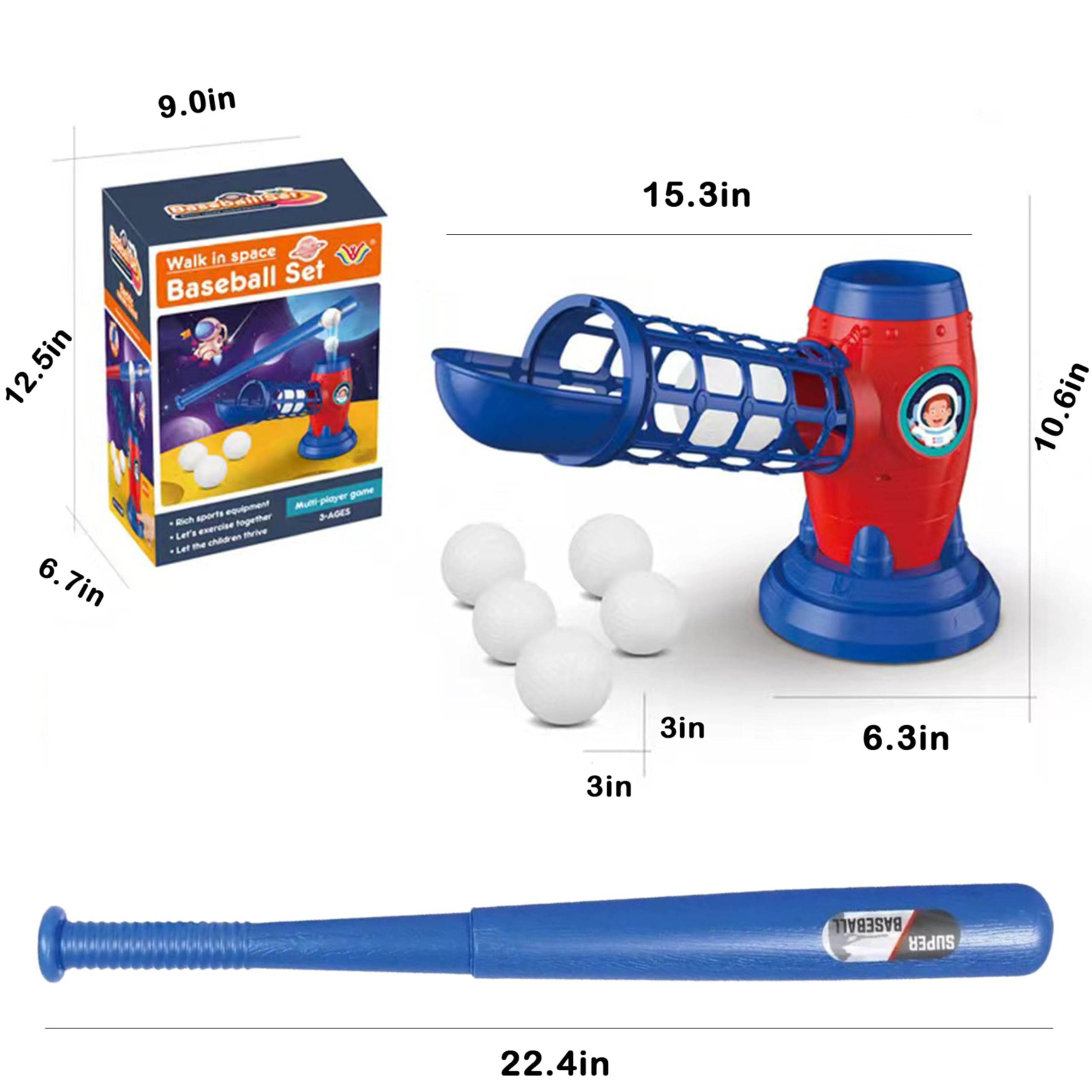 Electric Baseball Launcher Automatic Baseball Pitching Machine & Tee ...