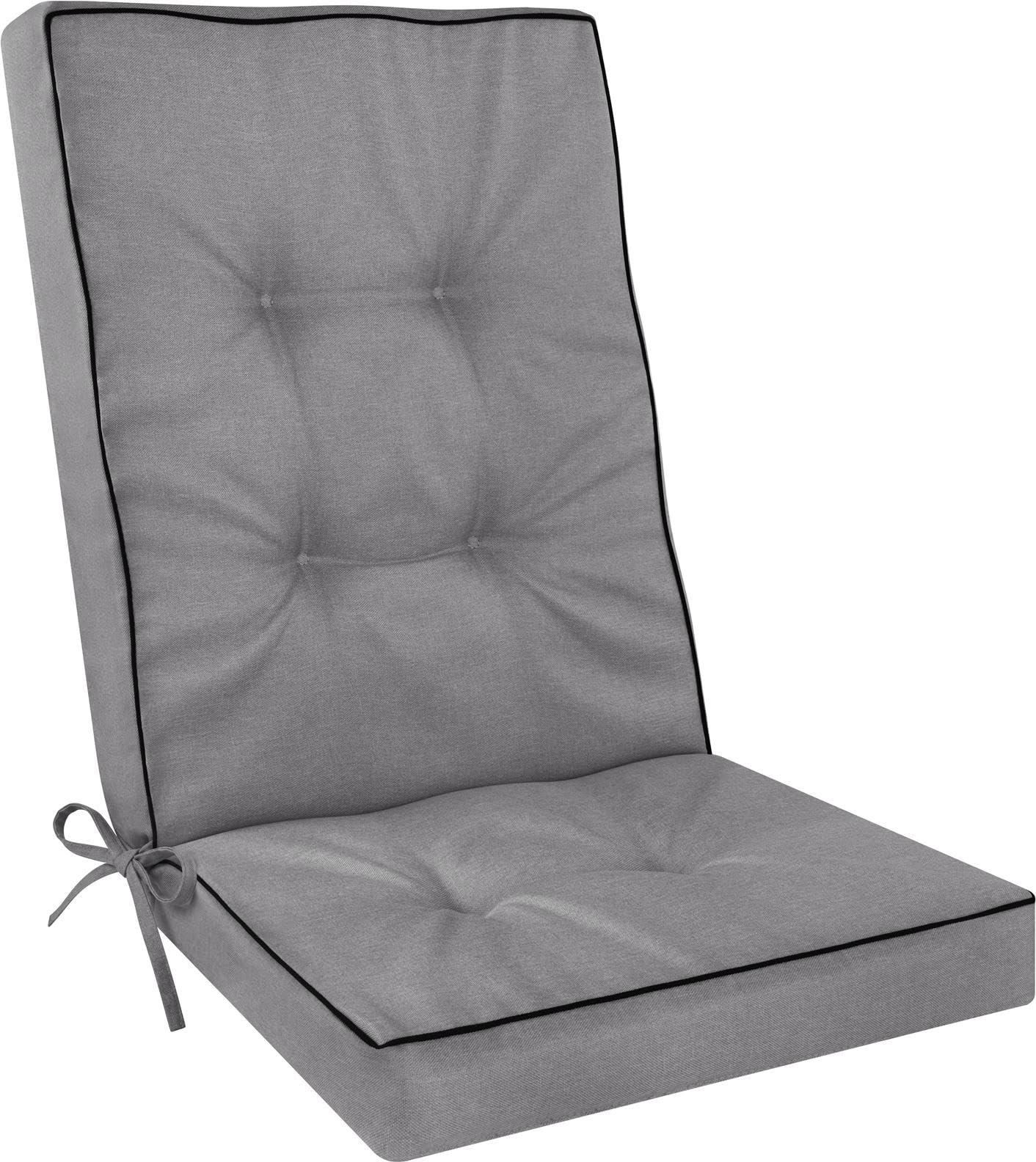 Hochlehner Auflagen Set 2er, 4er oder 6er – Gartenstuhlauflagen mit dickem Schaumstoffkern für hohen Sitzkomfort – Polster für Garten- und Terrassenstühle – made in Poland Hellgrau 120 x 50 x 8 cm