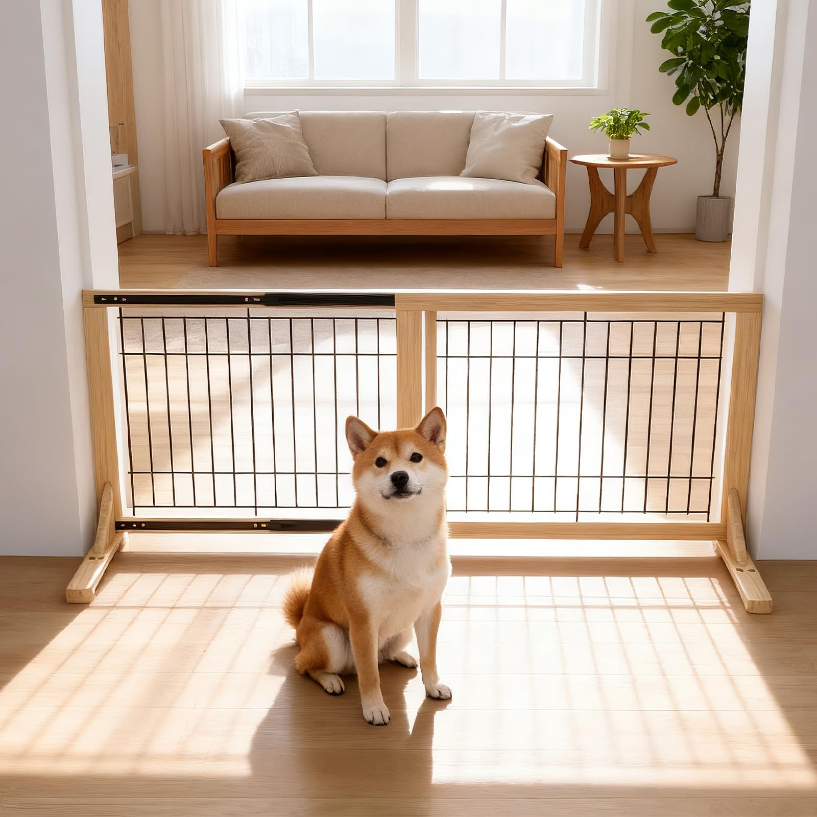 Amazon.co.jp: Oapety ペットゲート 犬 高さ60CM 伸縮幅約85～155cm