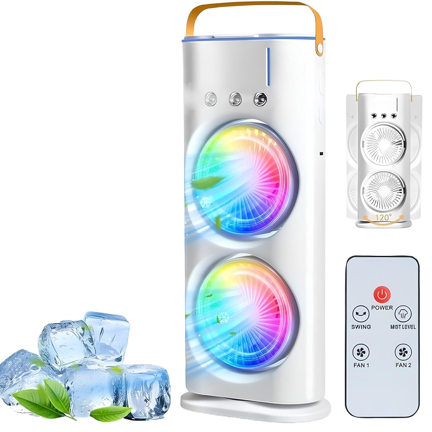 Drumstone 10-Year Warranty Portable Air Cooler, Dual Fan Evaporative Cooling System with 3 Mist Modes, 90° Oscillation, LED Ambient Light, Remote Control for Home, Office & Camping-image-22