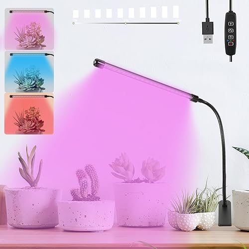 Miniatura 26 de Sunny Power Luces de cultivo con clip para plantas de interior de espectro completo con temporizador y 3 modos de iluminación, luces LED de cultivo