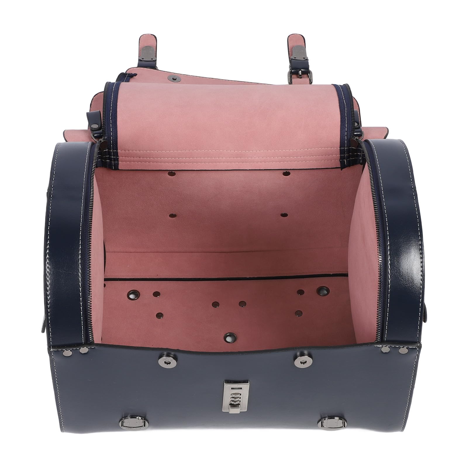 Borsa posteriore per moto da 29,5 l, resistente all’acqua, con chiusura rapida e lucchetto a combinazione, adatta a scooter e biciclette elettriche, realizzata in robusta pelle e (Blu)