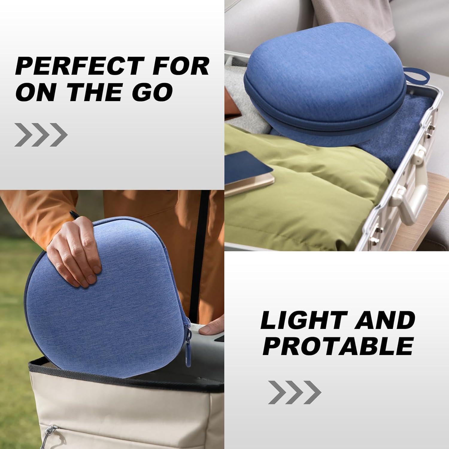 Headphone Case Compatible with Beats, Skullcandy, JBL, Monster Persona 3rd/5th/6th ANC, JLab, QearFun, Soundcore Q20/Q20i/Q30, BERIBES, TOZO, KVIDIO, Picun Foldable Headphones, Blue - Image 7