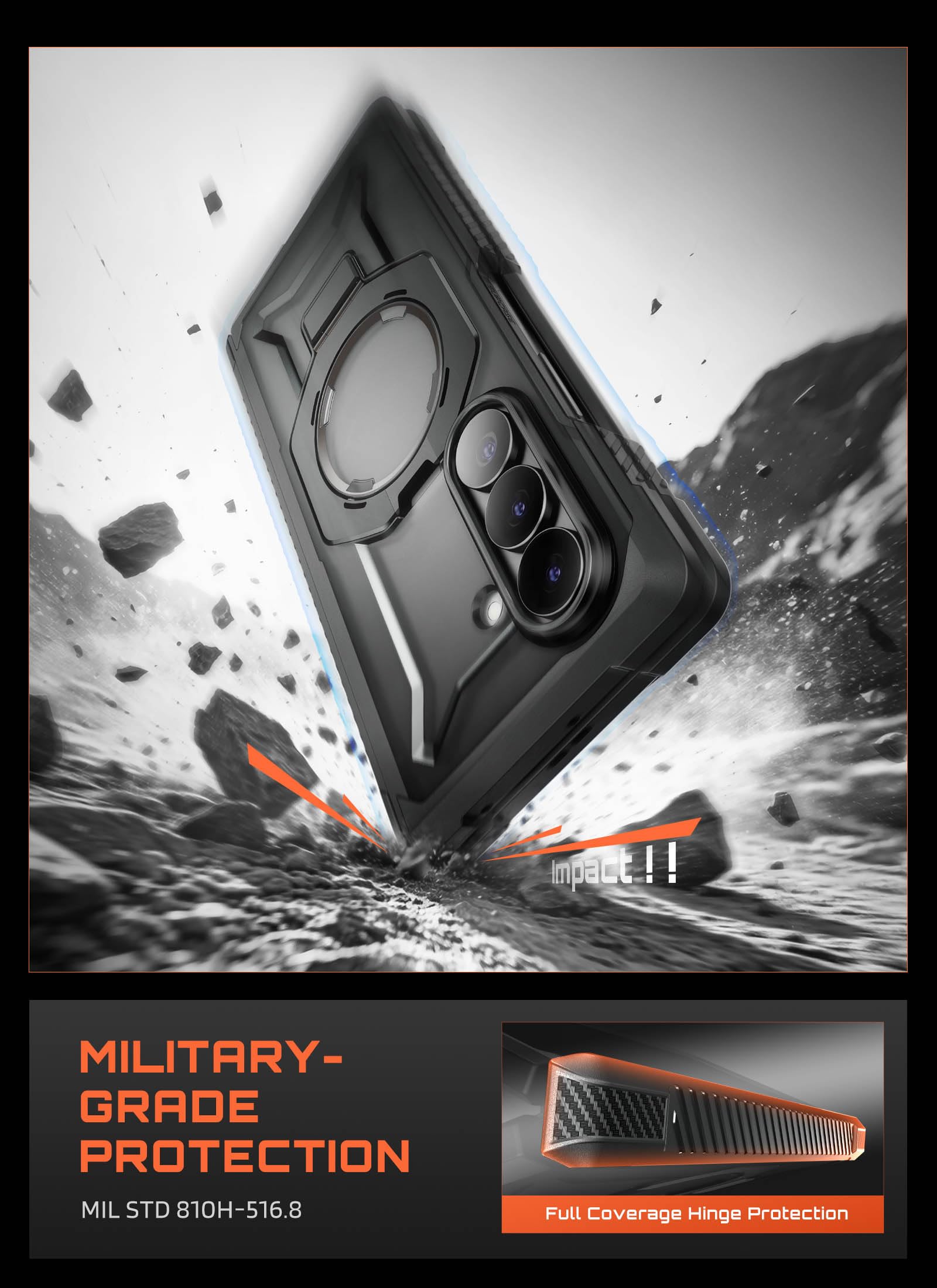 SUPCASE Funda para Samsung Galaxy Z Fold8 Ultra [UBGrip] con Mica Antiespia | Magnética Carcasa con Protector de Pantalla Cristal Templado HD y Privacidad Case Protección Militar Compatible MagSafe