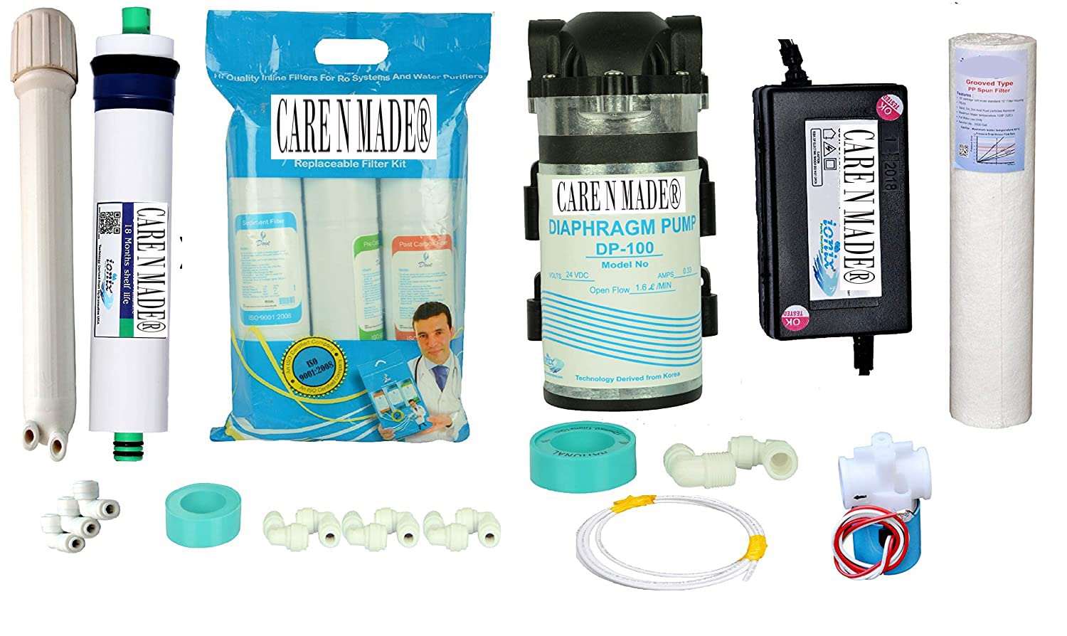 Care N Made® Full RO Refresh Kit for Full RO Refresh, Kit with Membrane,Motor, SMPS & All Accessories