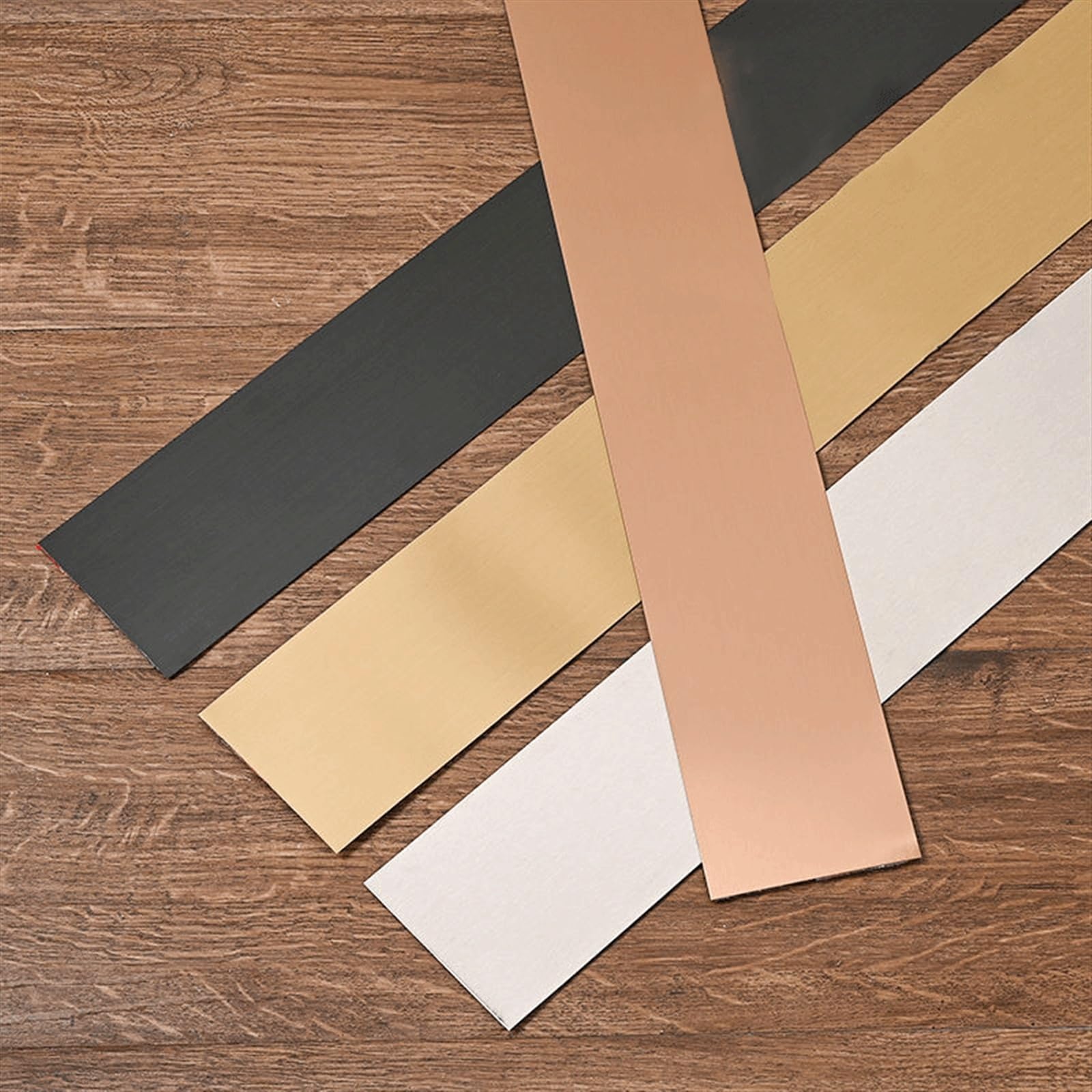 Moldura de pared autoadhesiva de acero inoxidable cepillado rosa – Moldura de despegar y pegar para armarios de cocina, armarios, zócalos, fondos de puerta, tira decorativa de 10 cm