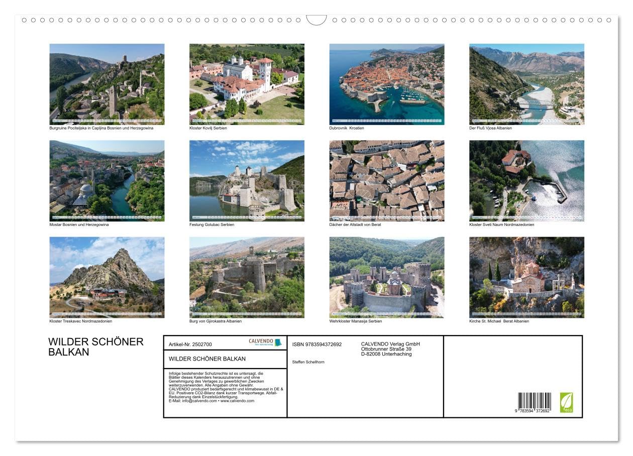 CALVENDO · WILDER SCHÖNER BALKAN (Kalender 2027) | DIN A2 Querformat · Wandkalender · Außergewöhnliche Drohnenfotos vom Balkan vom Fotografen Steffen Schellhorn