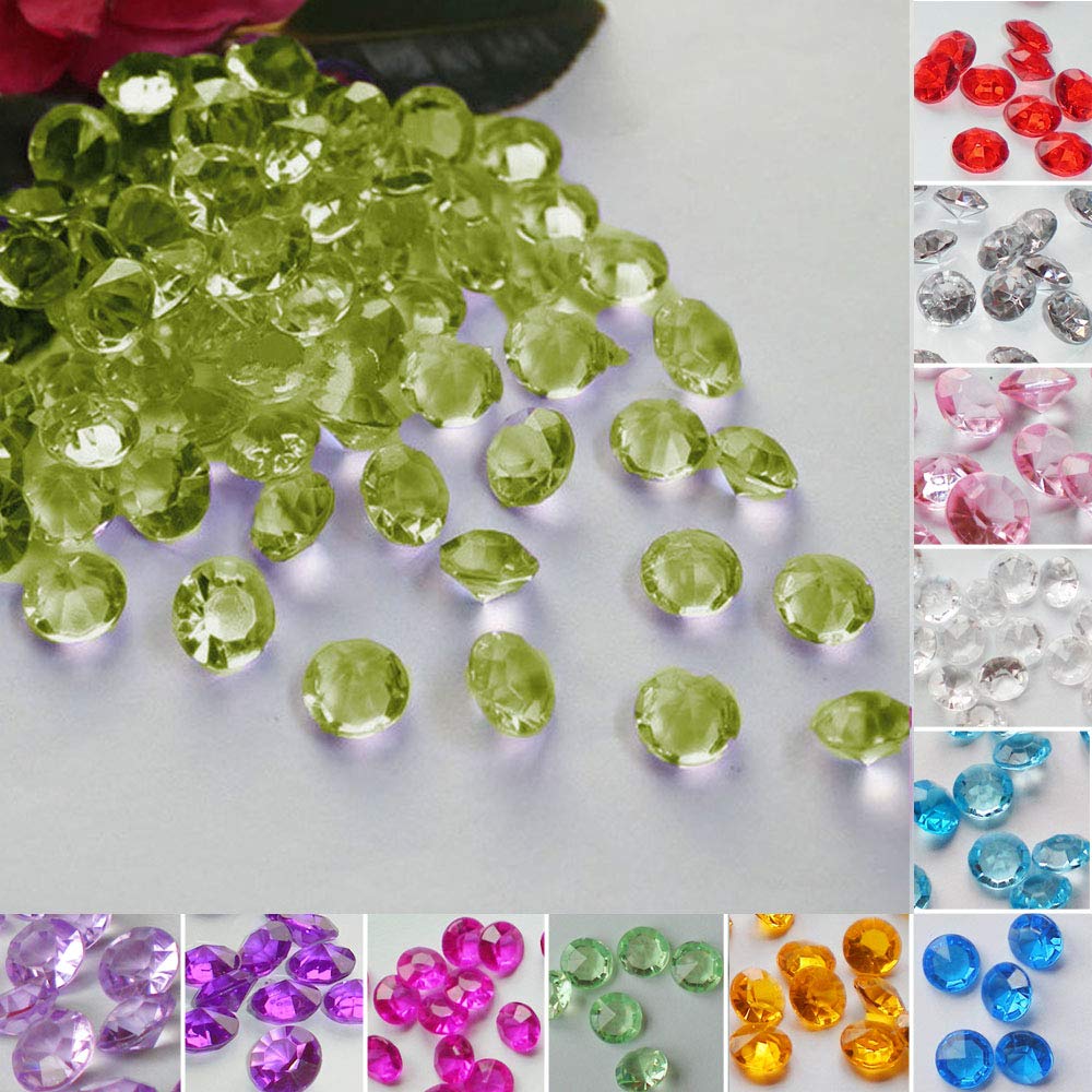 Time to Sparkle 10000 6MM Scatter Diamonds Table Crystals Acrylic Confetti Wedding Party (Olive)
