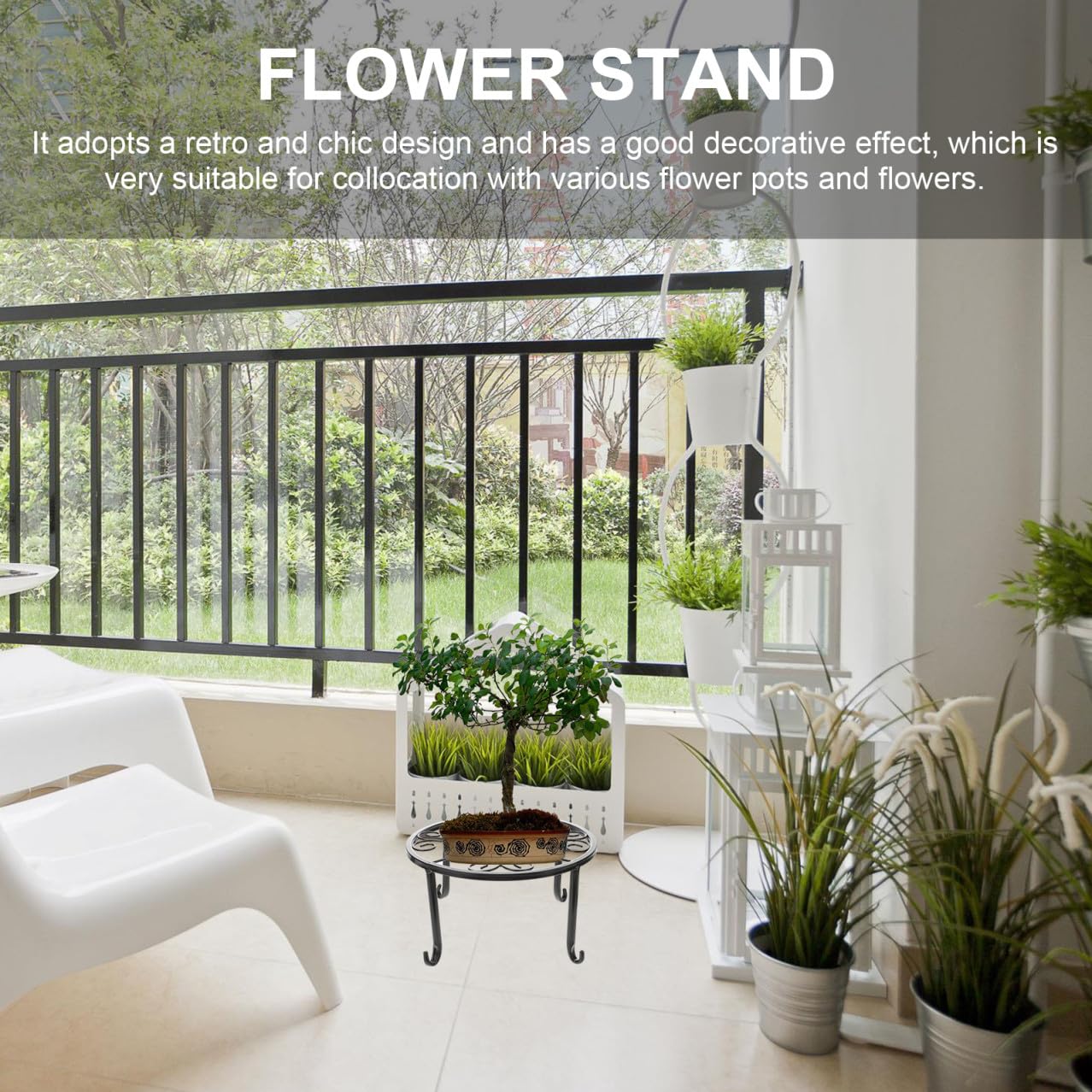 SUPVOX 4 Pièces Support pour Plantes Décoratif Support à Fleurs pour Balcon sur Pied Simple Maintient Fermement