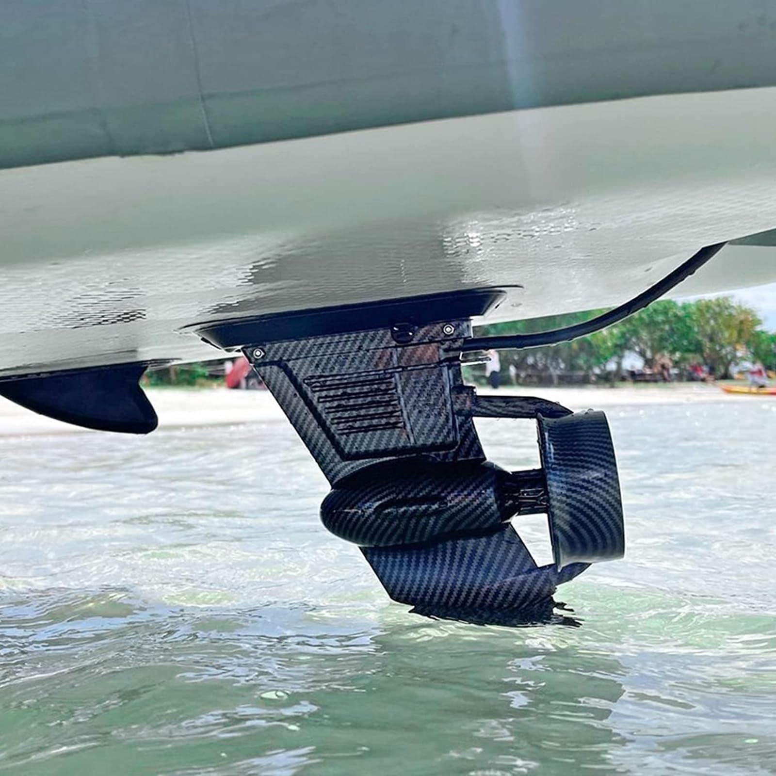 Tabla surf eléctrica 24 V Thruster, aleta eléctrica SUP bajo el agua, velocidad hasta 3-6 km/h, control remoto inalámbrico, velocidad ajustable, se adapta bien a muchos kits aletas barcos más pequeños