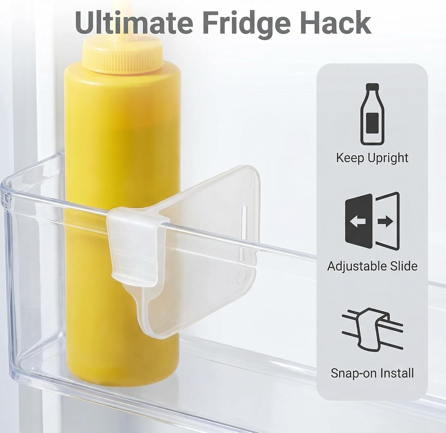 6 Pcs Cooler Divider, Fridge Dividers, Clear Plastic Storage Shelf Separator Cabinet Partition for Refrigerator Door, Adjustable Organizer for Condiments and Jars (10)