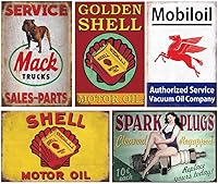 Vista 11 de 35 letreros de lata vintage reproducidos, anuncios retro de gasóleo, letreros de metal antiguo para garaje, hombre, cueva, bar, cocina, decoración