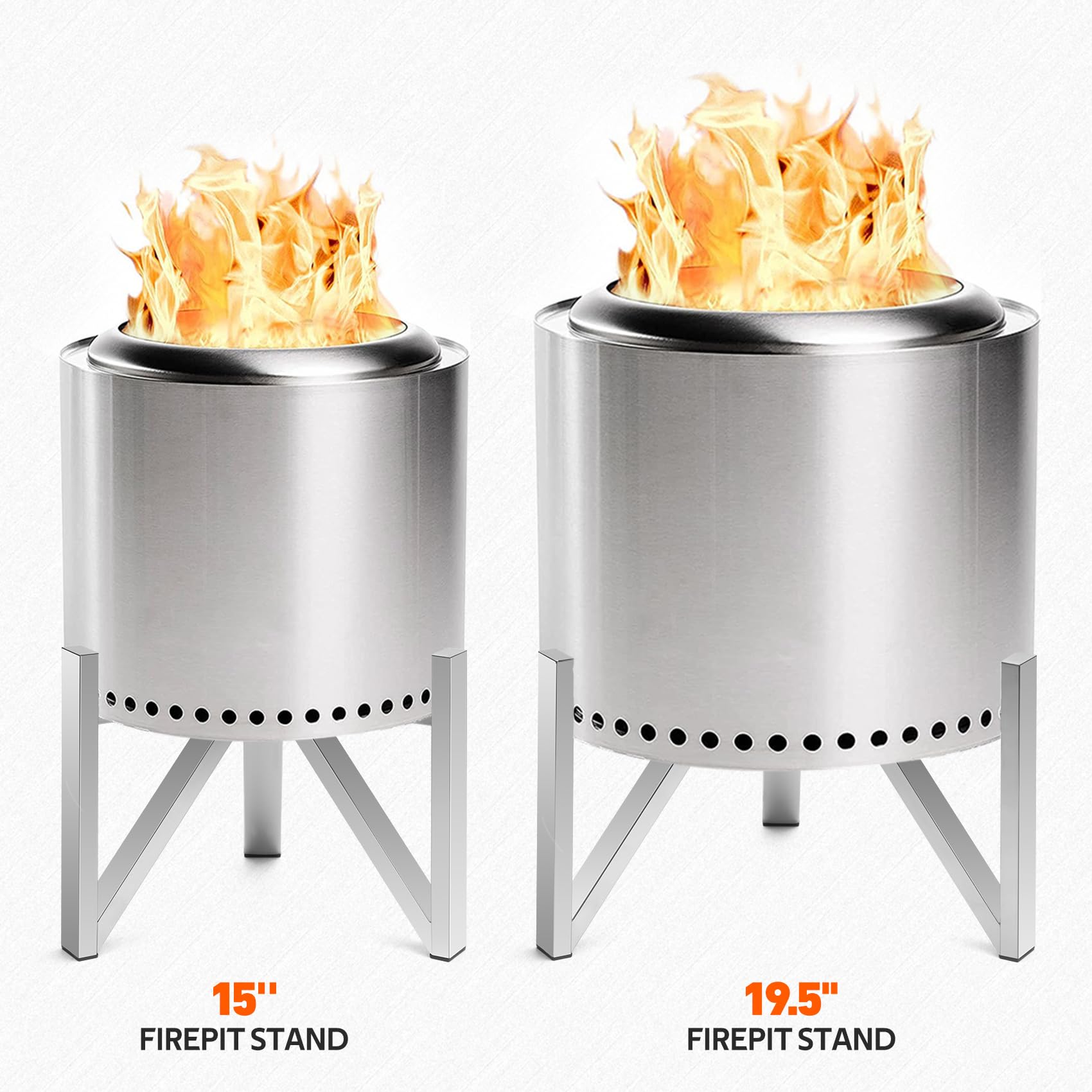 Onlyfire Stojak do paleniska Solo Stove Ranger 38,1 cm i Bonfire 49,5 cm, akcesoria do paleniska ze stali nierdzewnej, narzędzia do kominków zewnętrznych