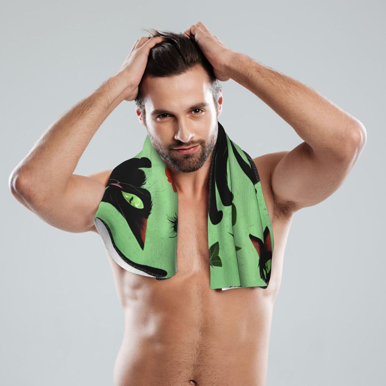 Cat Print Print Hand Towels for Kitchen, Decorative Bathroom Towels Decor Farmhouse Cute for Men Women Gifts