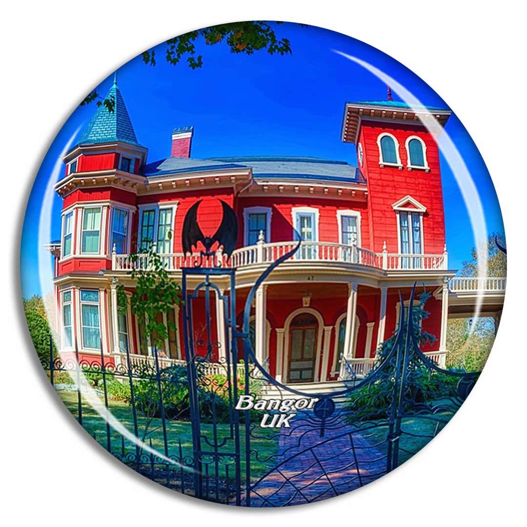 Weekino Magnete Da Frigorifero 3D In Cristallo - Bangor, Casa Di Stephen King - Souvenir Di Viaggio, Collezionabile, 50x50x20 Mm