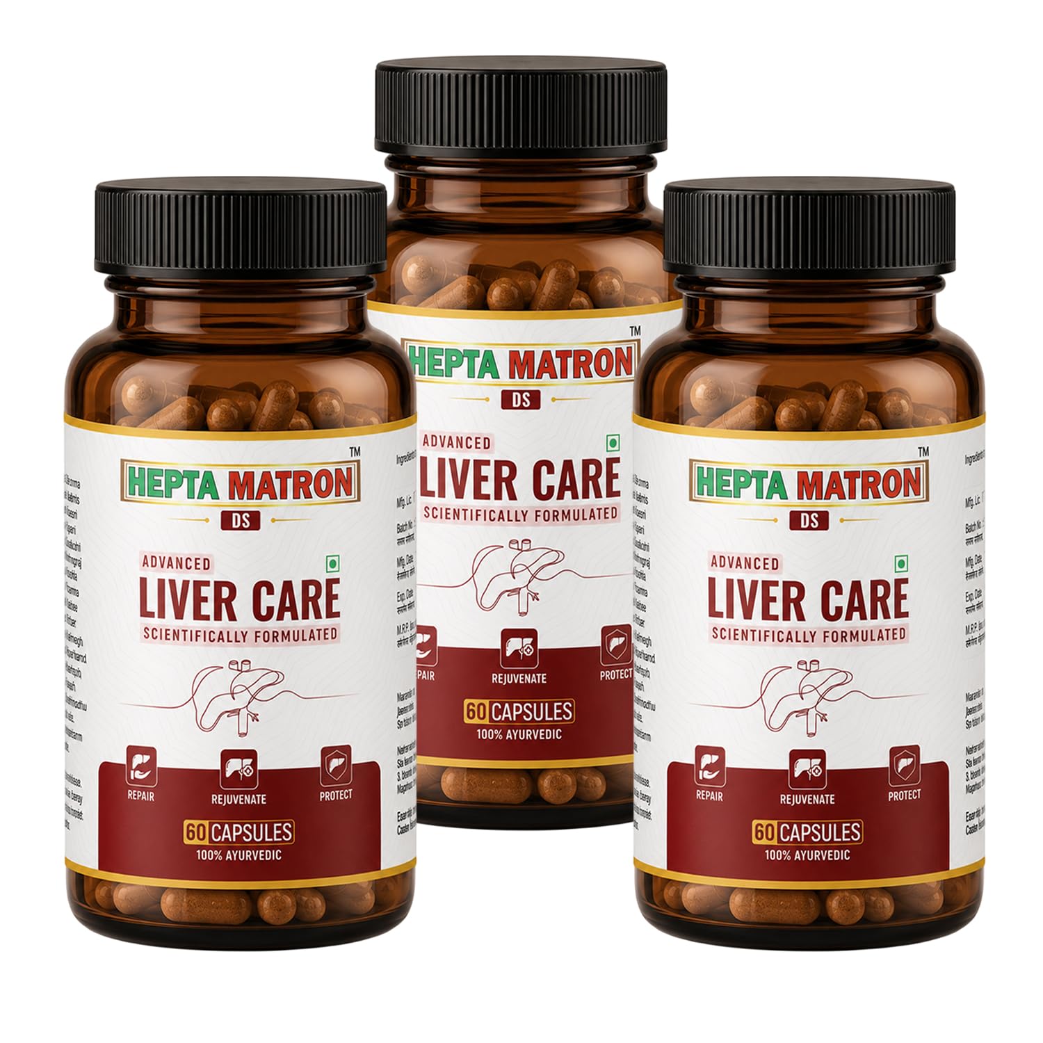 [BRSRYGAKO55R4HY3] DS Advanced Liver Detox Tablets 60 Capsules | Supports Fatty Liver Management & Digestive Enzymes | Enriched with Kutki, Bhumi Amla, Bhringraj | Scientifically Formulated (Pack of 3)