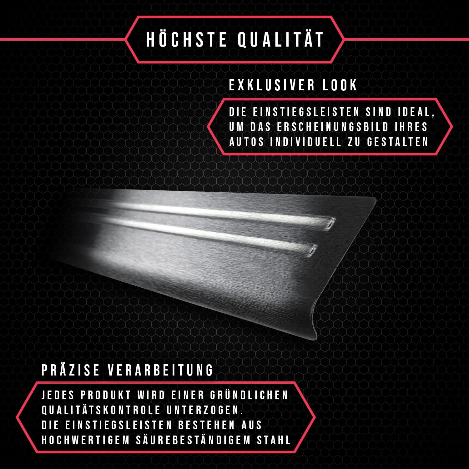 Ribetes para puertas de coche, protectores de bordes de acero inoxidable, autoadhesivos, con cinta adhesiva, para puertas interiores y puertas, color negro y plateado