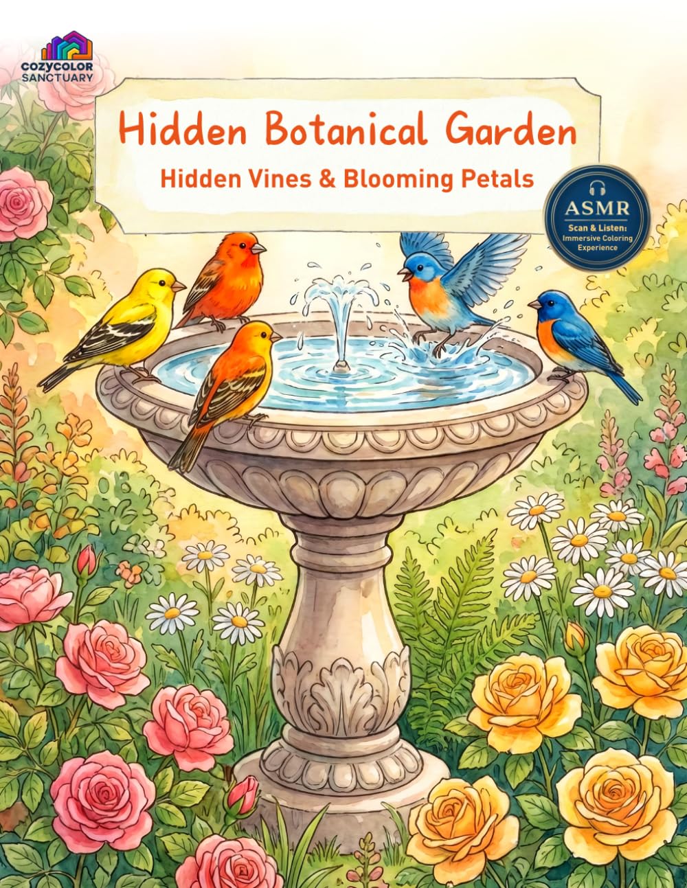 Hidden Botanical Garden: Sound Edition: Hidden Vines & Blooming Petals | A Forgotten Sanctuary Coloring Book (CozyColor Sanctuary)