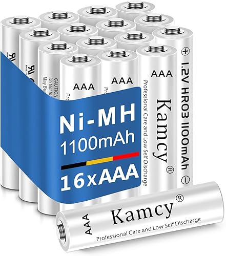 KAMCY Baterías AAA recargables  Baterías domésticas, 1.2 V 1100 mAh NiMH Triple A, batería triple A precargada multiusos para dispositivos
