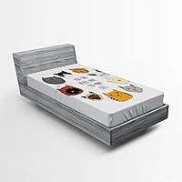 Vista 86 de Ambesonne Sábana bajera tropical, hojas de palmera diversificadas con filodendro de hojas divididas, funda de cama con bolsillo profundo elástico