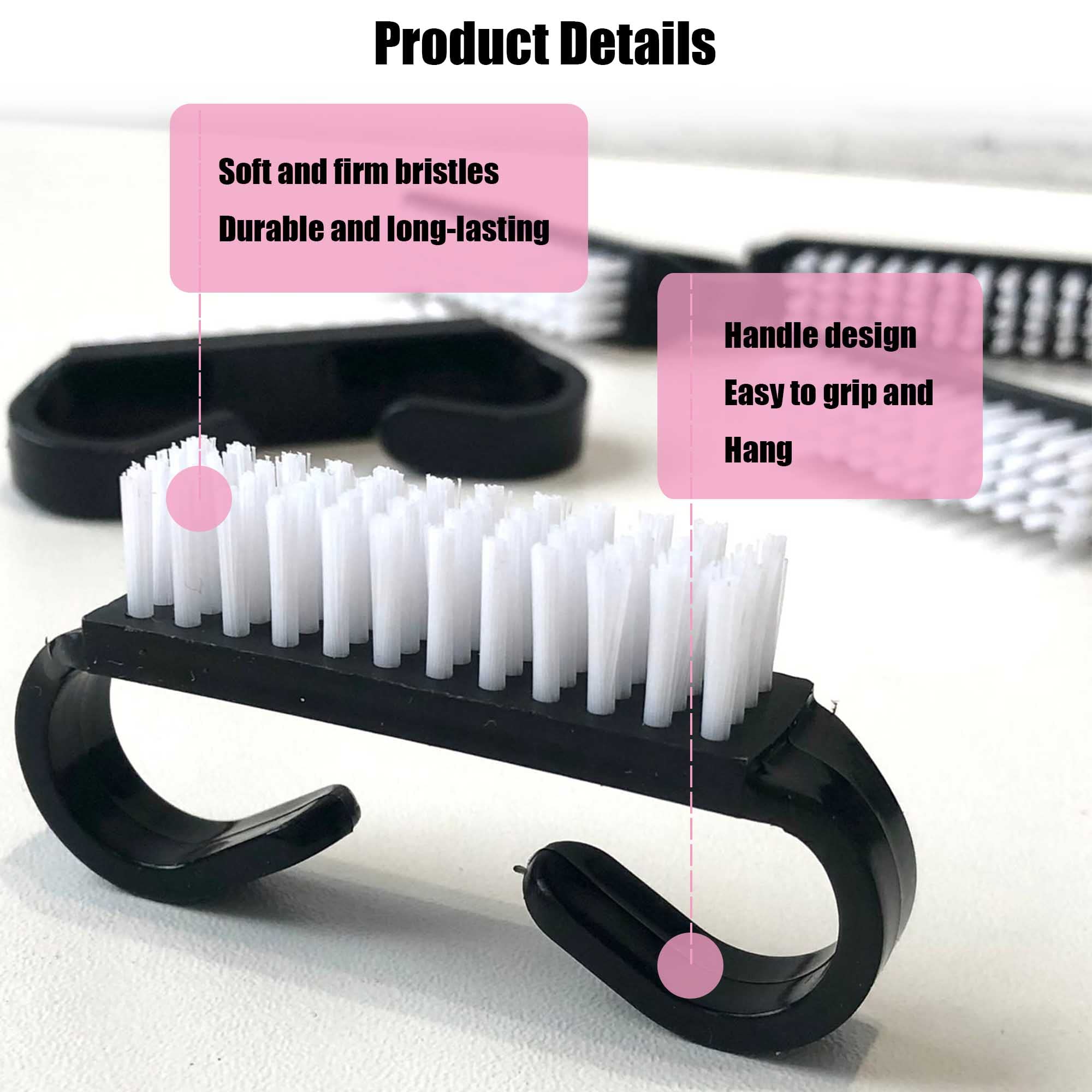 10 Piezas Cepillos de Uñas de Plástico Nail Art Dust Removedor Nail Brush Cepillo de Plástico con Mango Herramientas de Manicura Cepillo de Limpieza para Uñas Manos Pies Manualidades y Grietas