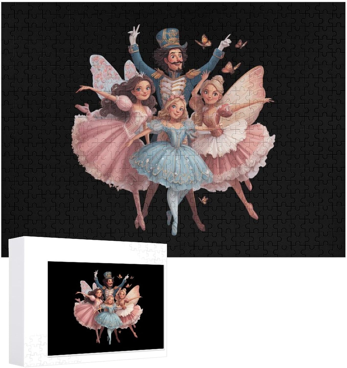 Nutcracker Print Puzzles for Adults 500 PCS Wooden Jigsaw Puzzle Wall Decor Christmas