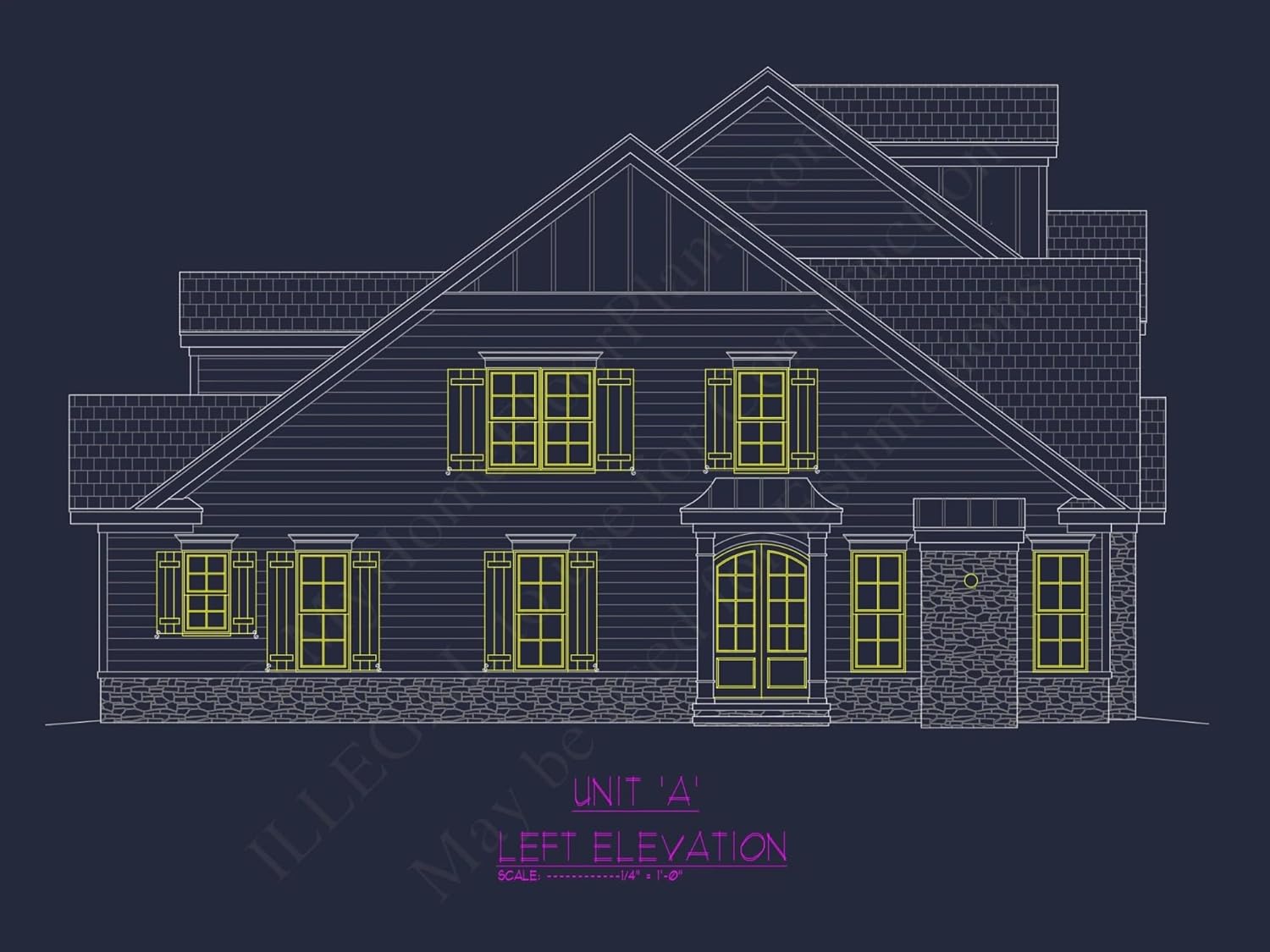 12-2340 TRIPLEX Townhouse Plan - Efficient Multi-Family Triplex House Plan with CAD Designs