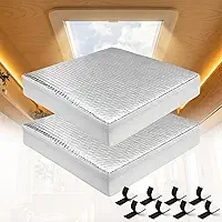 lifeegrn Isolador de claraboia para trailer: travesseiro de ventilação universal RV de 35,56 cm x 35,56 cm com superfície refletiva para isolamento térmico, sombra de claraboia removível, fecho de