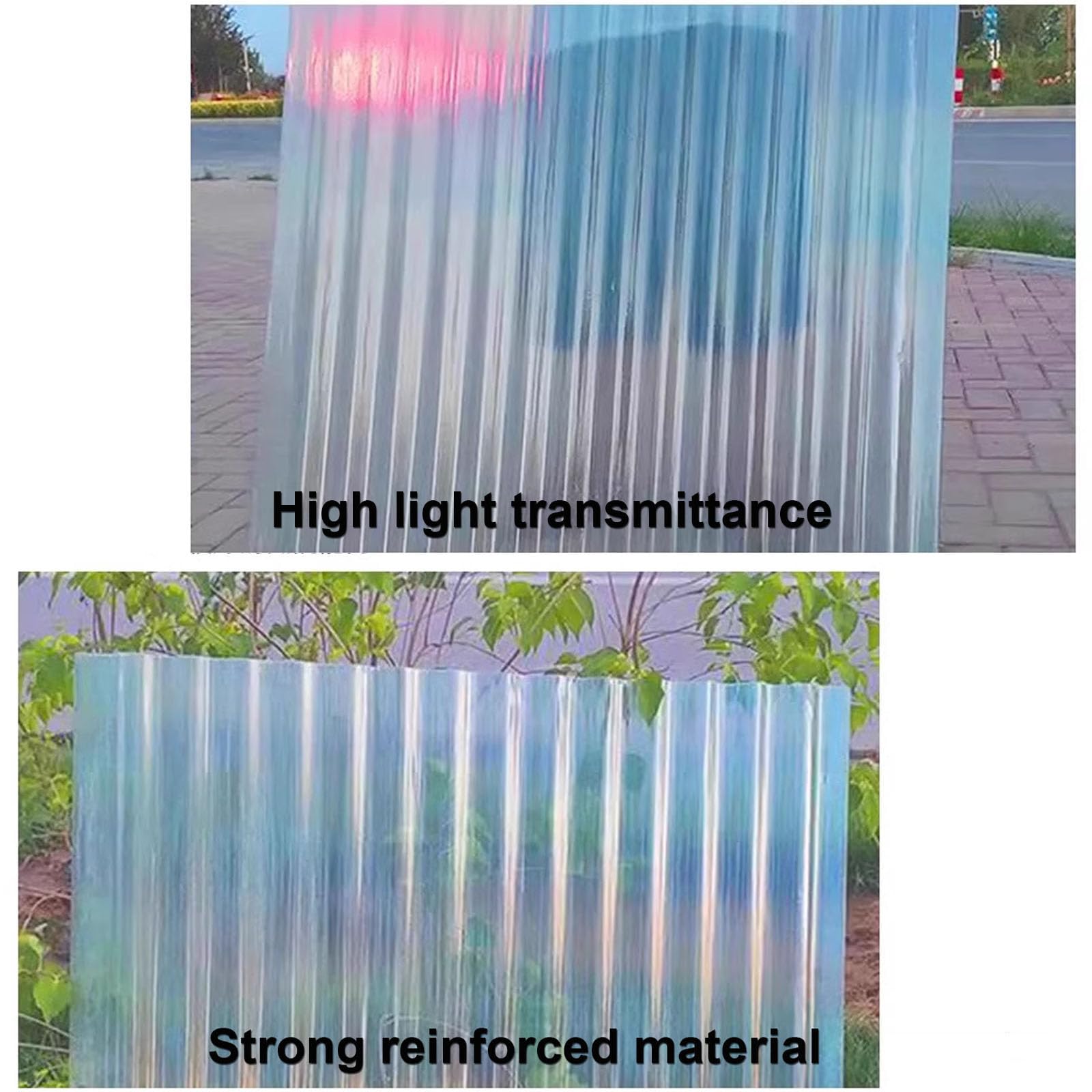1mm Hojas De Techo Corrugado,2/4/6/8/10/12/15pcs Panel Para Tejado Transparente,FRP Con Resistencia A Los Rayos UV,Chapa Ondulada Para Invernaderos Prueba De Lluvia (0.9×0.9m,4pcs)