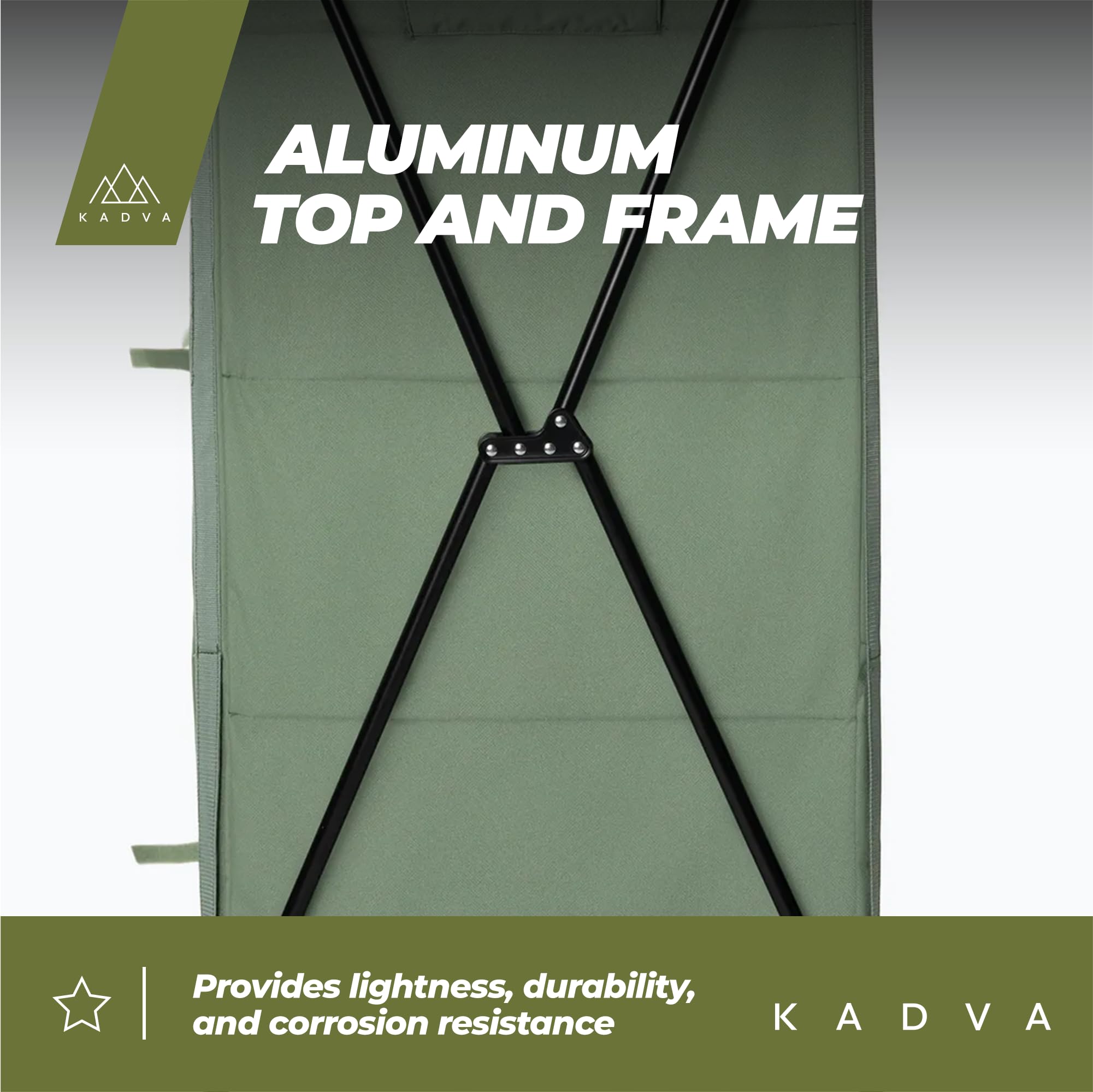 KADVA Camping Schrank CAMPShelf 24 Maße 66,5x90x139 cm Campingschrank aus strapazierfähigem Material Leichte und stabile Konstruktion Einfach aufzubauen und zu transportieren Farbe Grün