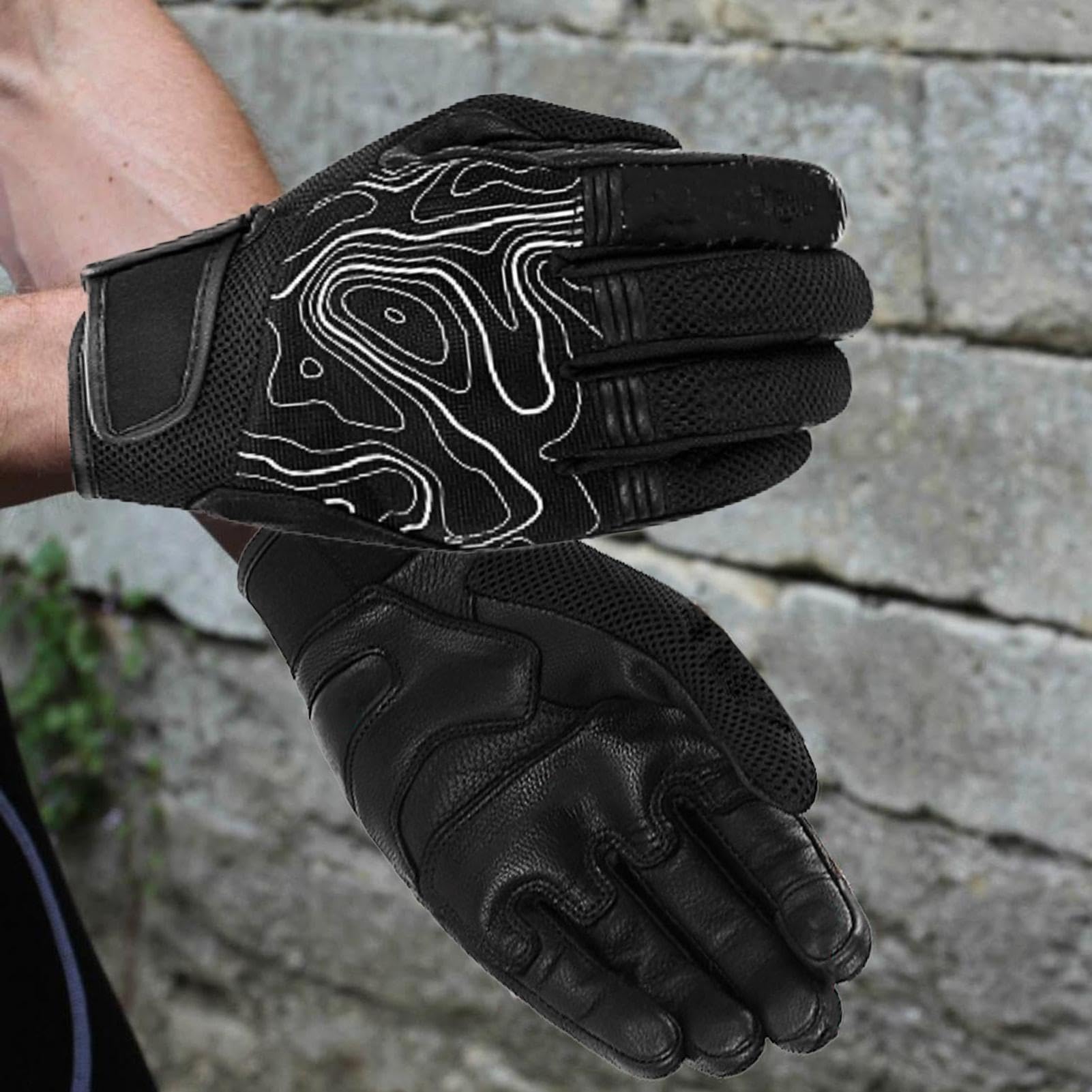 Guanti completi da ciclismo con dita, guanti da ciclismo antiscivolo, antivento, antiscivolo, impermeabili, accessori sportivi all'aria aperta, guanti da moto con P