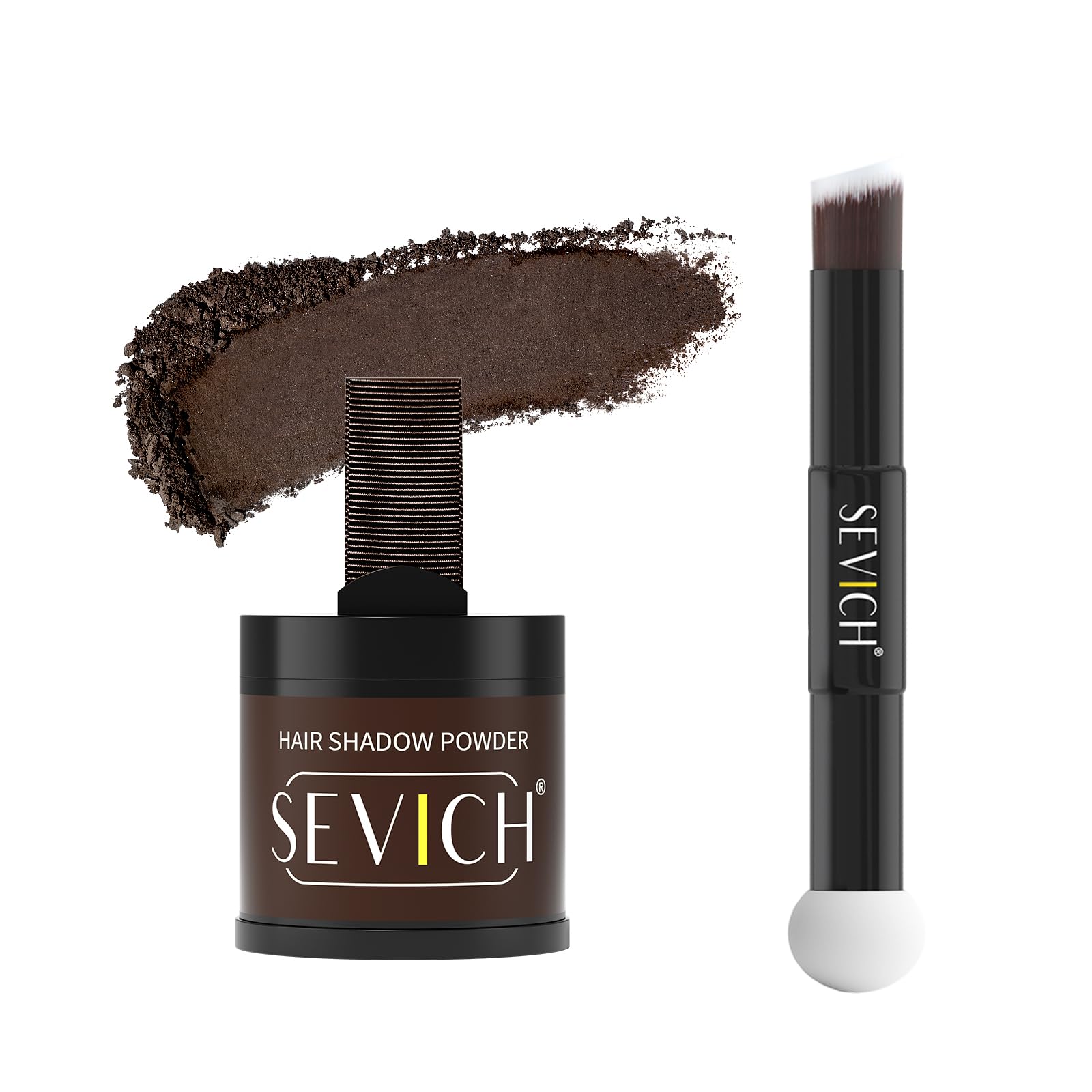 Sevich Hairline Powder 10g with Brush, Instantly Conceals Hair Loss & Thinning & Gray, 48H Waterproof Root Touch Up Powder