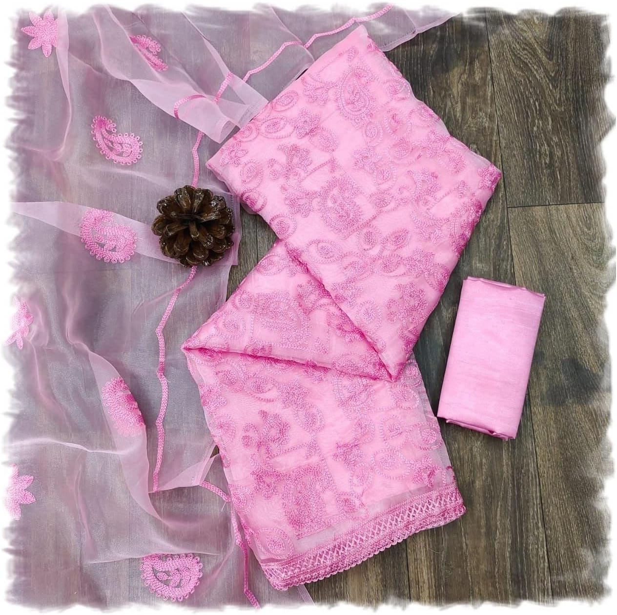Param creationmost trending Very Affordable And With Latest And Beautifull Unique Embroidered Unstitched Dress Material in Premium Organza fabric for womens.