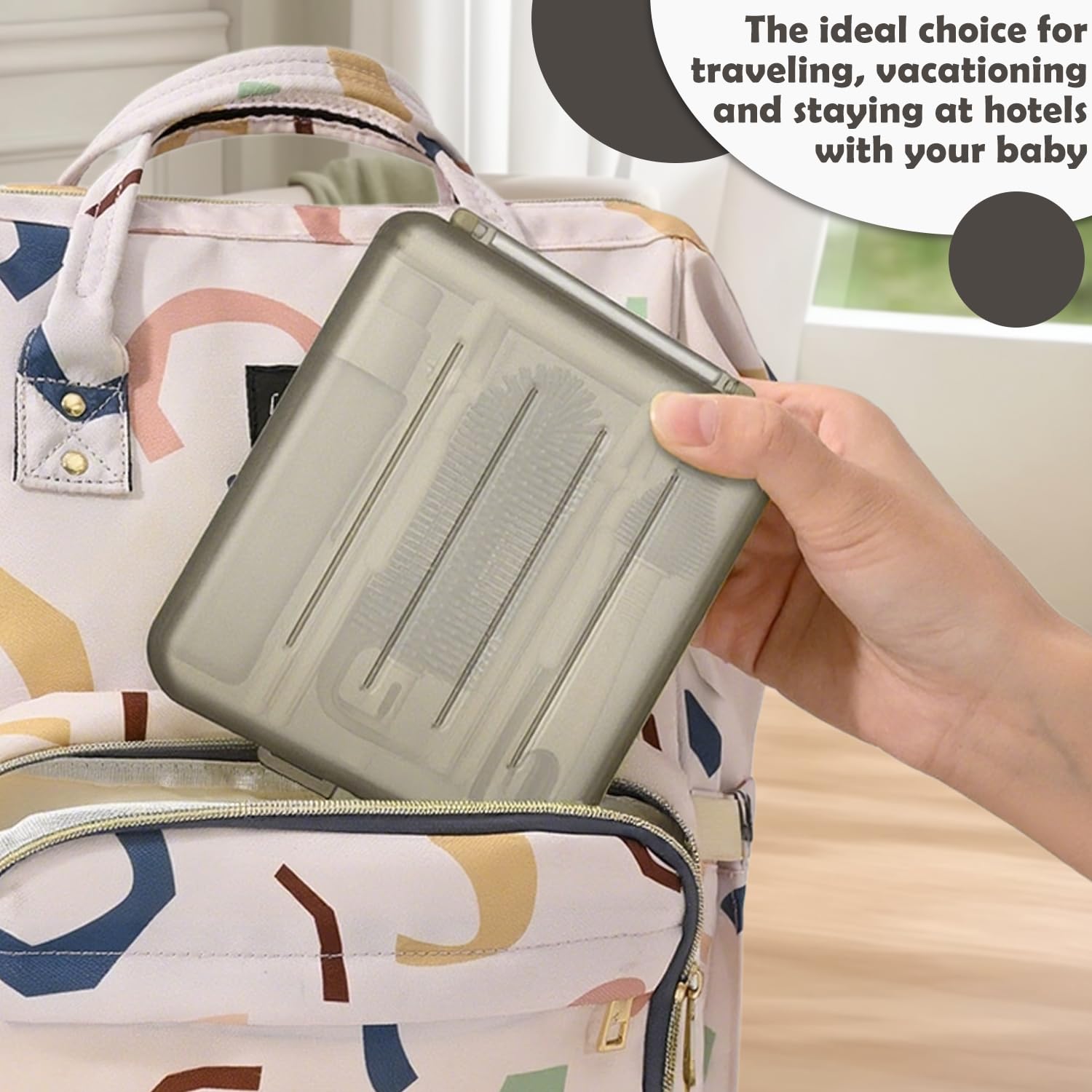 YOTIME Ensemble Goupillon Biberon Voyage with Egouttoir Biberons, pour Voyager avec Bébé, Rendre Bisite à Ses Amis et à Ses Relations, Blanc en destockage et reconditionné chez