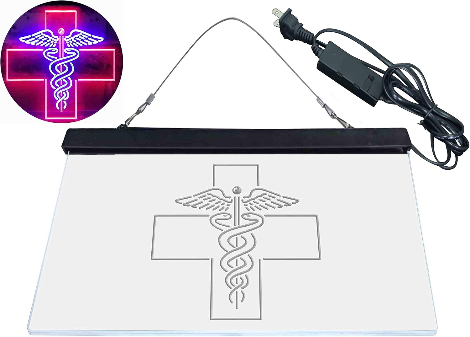 ADVPRO Medical Cross Dispensary Snake Dual Color LED Neon Sign Blue & Red 12 x 8 Inches st6s32-i3901-br