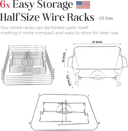 Miniatura 2 de Juego de platos plegables desechables para bufé, juego de 6/36 piezas de tamaño medio (9 x 13) para catering y calentadores de bufé, calentador de