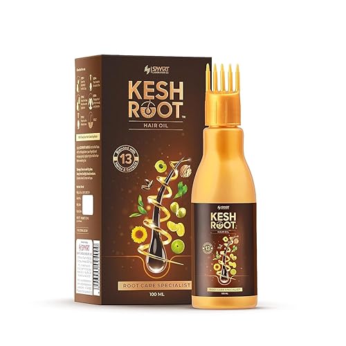 KESHROOTs - Aceite ayurvédico para el cabello, 3.3 onzas líquidas, paquete de 1, con aplicador de peine, 13 ingredientes naturales, aceite para el