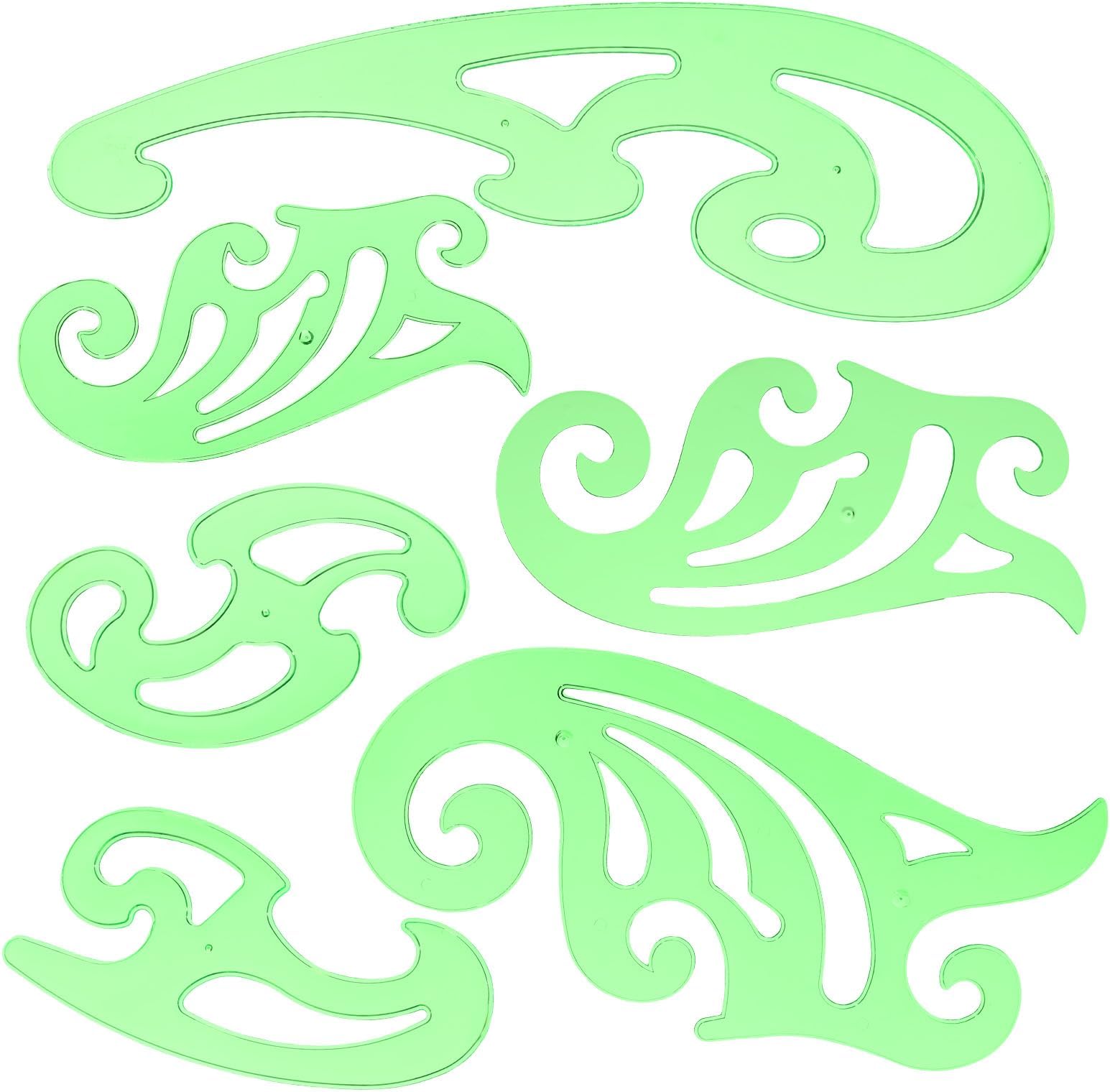 6PCS French Curve Templates for Drawing, Plastic French Curve Rulers Stencils for Architecture Supplies Engineering Crafts Drawing