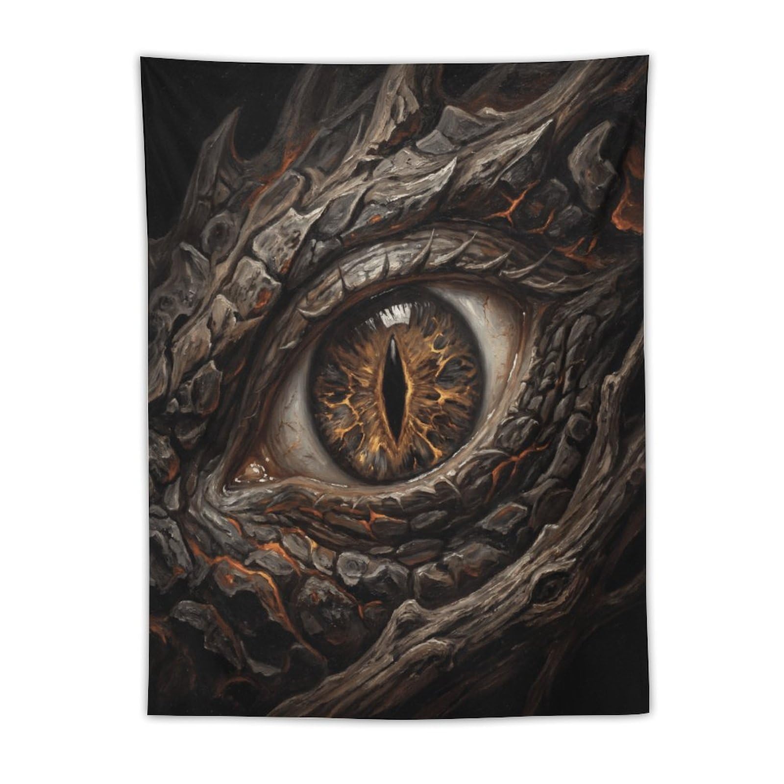 H3B8U2Y5 Fire Dragon Eye Wall Tapestry, Surrealist Style, Office