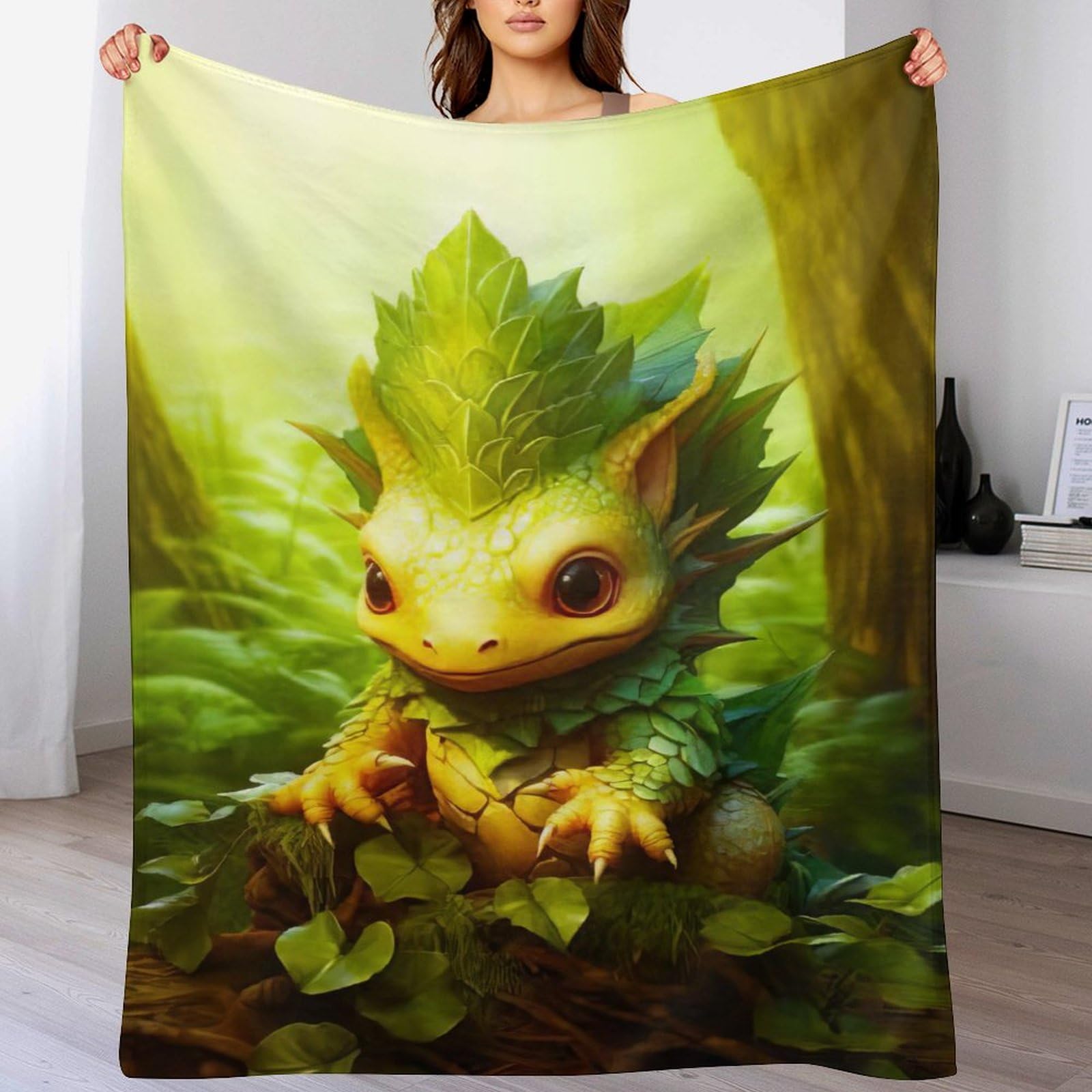 Couverture polaire flannel dinosaure 150x200cm thermique plaid lit canapé sommeil doux
