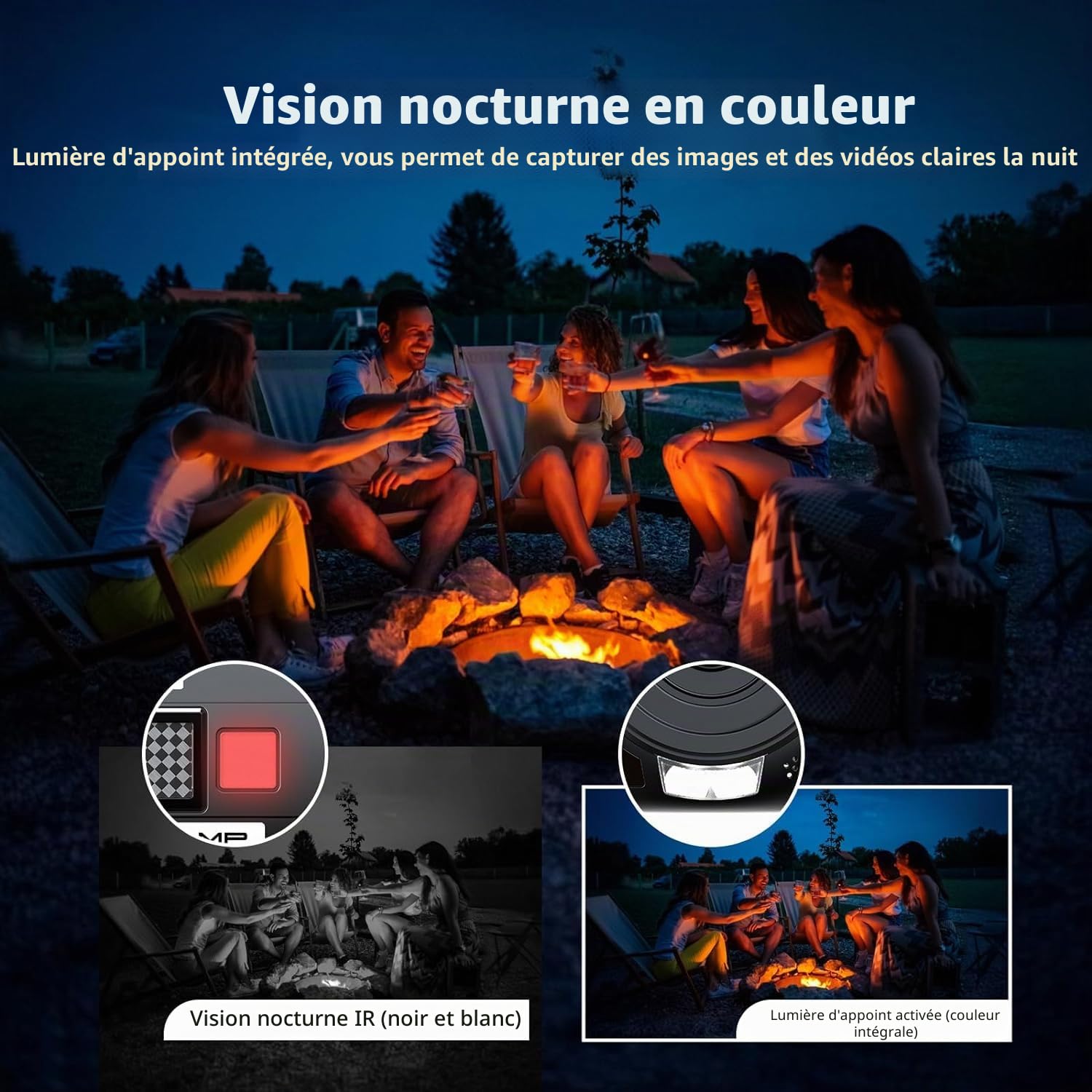 Caméra vidéo 5K 56MP Caméscope Vlogging Caméra YouTube, WiFi Vision nocturne 3" Écran tactile rotatif à 270° Video Camera avec carte 64 Go, microphone, stabilisateur, télécommande, 2 piles, trépied