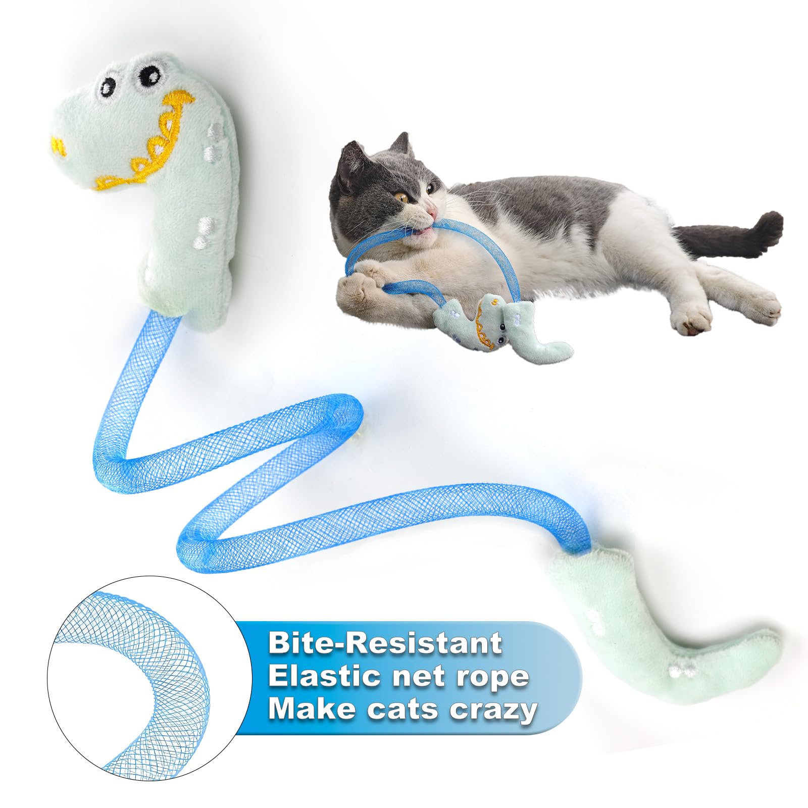 uyiixoxo Interactive Cat Toys Set, Catnip and Silvervine Chew Sticks,Teeth Cleaning Toy, Spring Ropes Toy for Indoor Cats and Kittens (10 Pack)