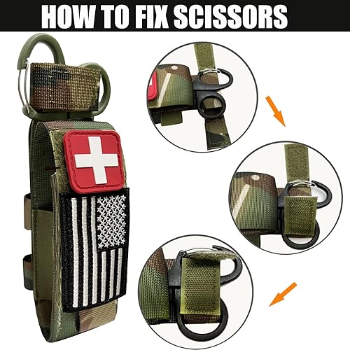 Miniatura 5 de Upgrade Lasr Cut Design Tourniquet Pouch & Trauma Medical Shear Flashlight Pouch Holder